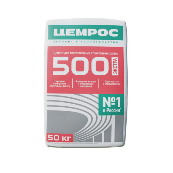 Цемент ЦЕМРОС М500 ЦЕМ I 42 5 Б 50 кг